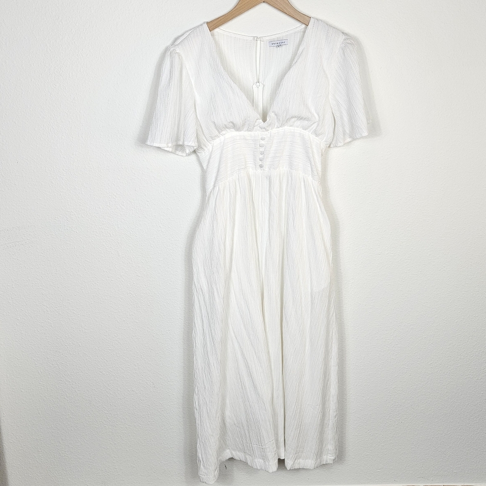 Crescent White Midi Dress